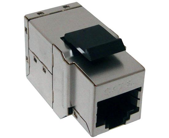 Shielded CAT6A Inline Coupler, MIG+, Snap-In w/Keystone Latch