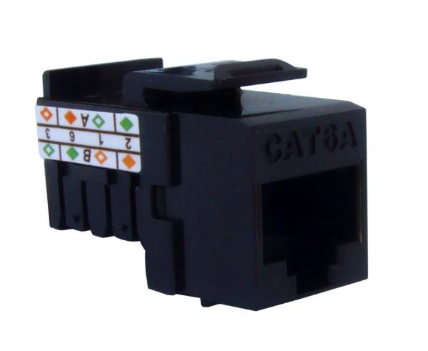 CAT6A Punch Down Keystone Jack, Unshielded 90-Degree, MIG+, High Density