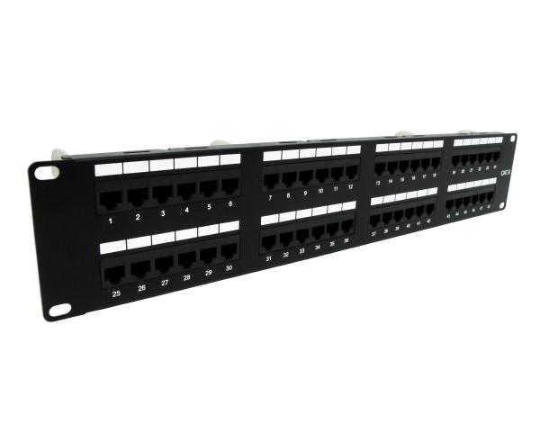 CAT6 Patch Panel, 48 Port, 2U Rack Mount