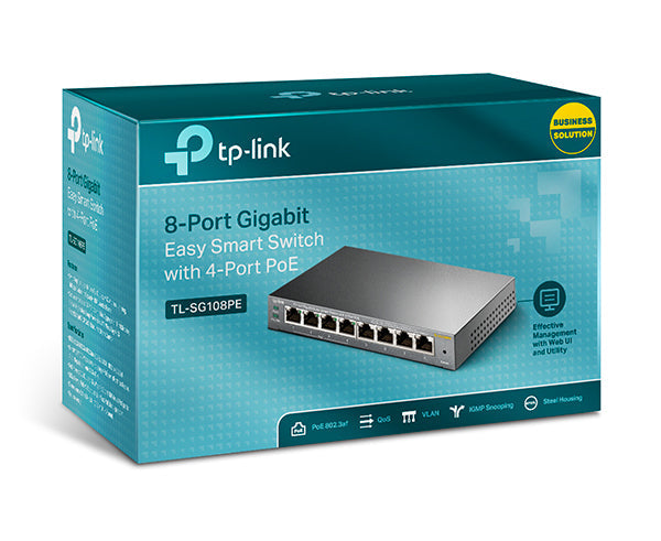 8-Port Gigabit Easy Smart Ethernet Switch with 4-Port PoE - Desktop