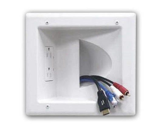 Recessed Media Plate w/ Duplex Receptacle