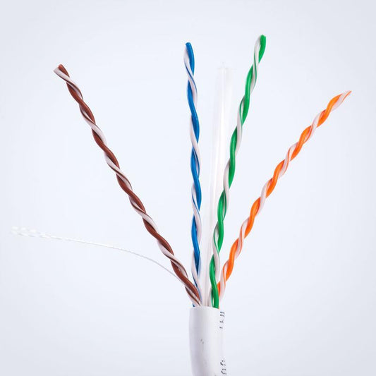 Vertical Cable Category-6, 23AWG, UTP, 8C Solid Bare Copper, 550MHz, Riser Rated, PVC Jacket 1000ft. White