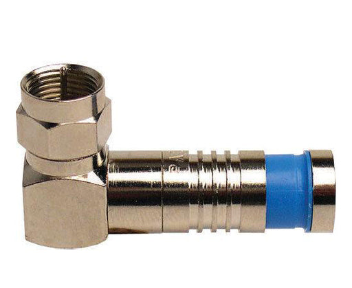 RG6 Quad Nickel SealSmart™ F-Type Right Angle Compression RG6 Coax Cable Connector