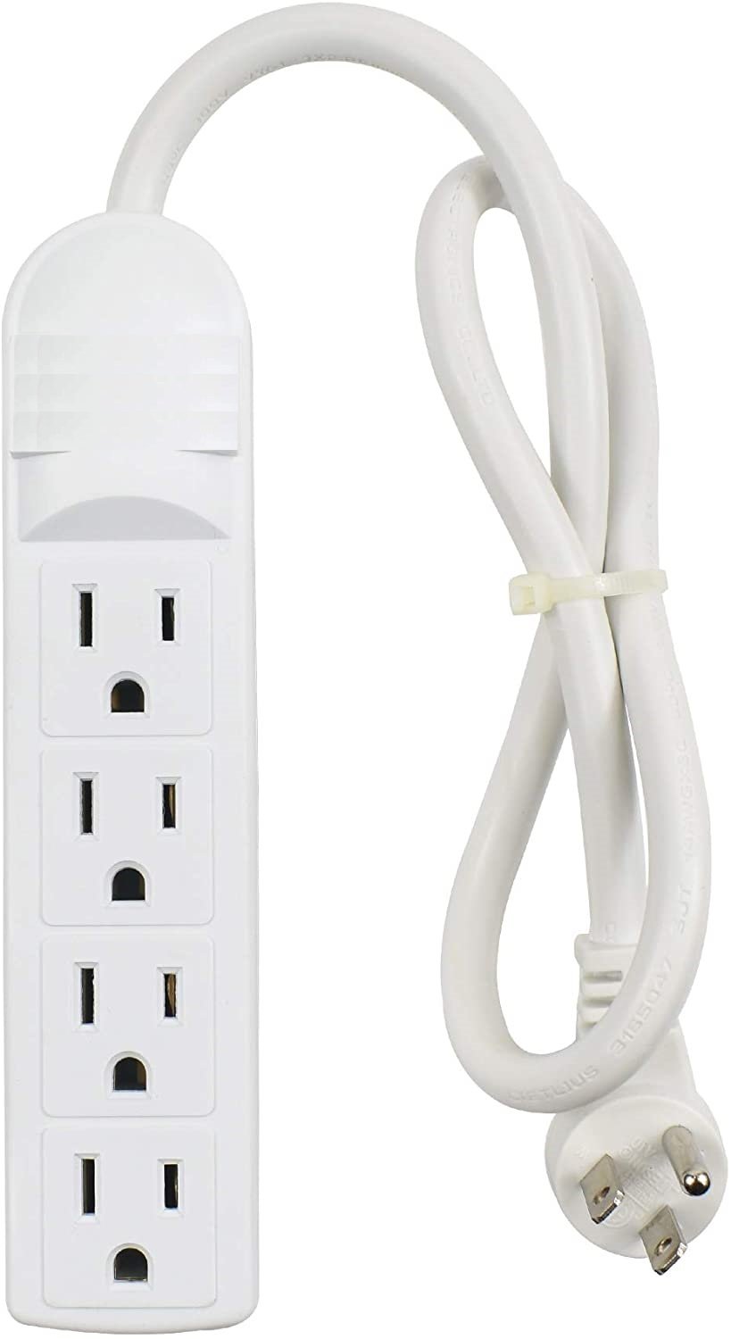 Dynotech 6-Outlet Power Strip Flat Plug 3 FT