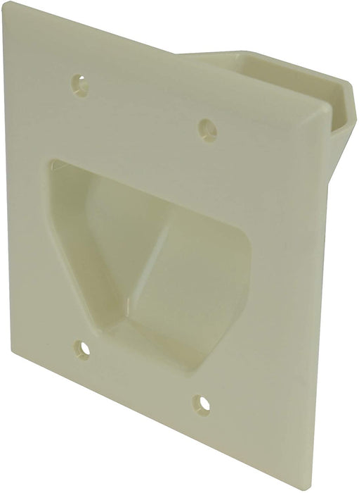 Recessed Low Voltage Cable Plate, Easy Mount, 1 - 3 Gang