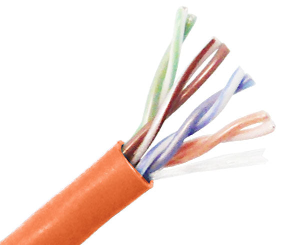 CAT5E Plenum Bulk Ethernet Cable, CMP UL Listed, US Made, Solid Copper UTP, 24 AWG 1000FT