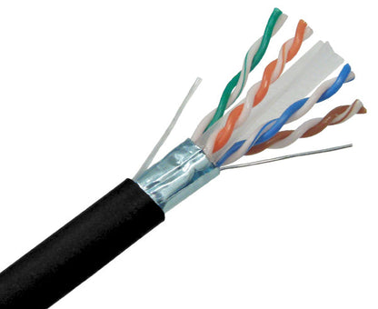 CAT6A Bulk Ethernet Cable, UL Listed CMR Shielded Solid Copper Conductors, 23AWG 1000FT