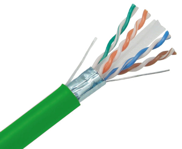 CAT6A Bulk Ethernet Cable, UL Listed CMR Shielded Solid Copper Conductors, 23AWG 1000FT