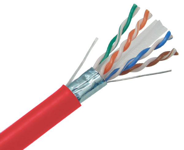 CAT6A Bulk Ethernet Cable, UL Listed CMR Shielded Solid Copper Conductors, 23AWG 1000FT