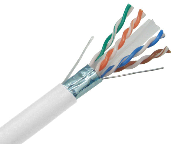 CAT6A Bulk Ethernet Cable, UL Listed CMR Shielded Solid Copper Conductors, 23AWG 1000FT