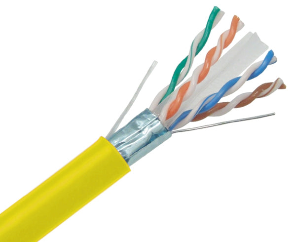 CAT6A Bulk Ethernet Cable, UL Listed CMR Shielded Solid Copper Conductors, 23AWG 1000FT