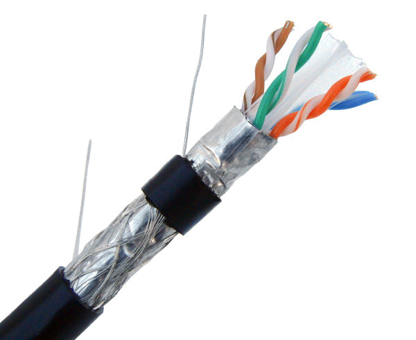 CAT6 Direct Burial Outdoor Bulk Ethernet Cable, Solid Copper Dual Shielded, 23AWG 1000FT