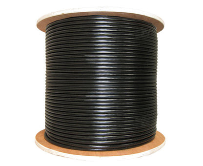 CAT6A Outdoor Bulk Ethernet Cable, Direct Burial Shielded Solid Copper, 23 AWG 1000FT