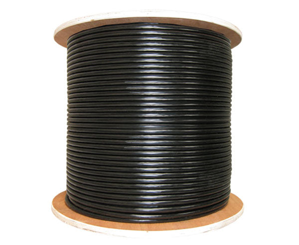 CAT6A Indoor/Outdoor Bulk Ethernet Cable, UV Resistant, Shielded CMX/CMR, 23 AWG 1000FT - Black