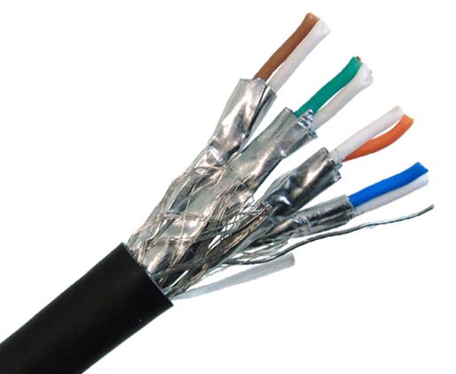 CAT7A Bulk Ethernet Cable, 10G Indoor/Outdoor Dual Shielded Solid Copper S/FTP, 23 AWG 1000FT