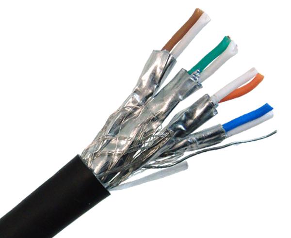 CAT7 Bulk Ethernet Cable, 10G Indoor/Outdoor Dual Shielded Solid Copper S/FTP, 23 AWG 1000FT
