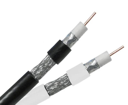 Primus RG6 Dual Shield CM Coaxial Cable, 18 AWG CCS, AL Foil Bonded + 60% AL Braid, 1000', Black or White