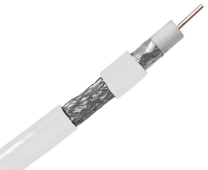 Primus RG6 Dual Shield CM Coaxial Cable, 18 AWG CCS, AL Foil Bonded + 60% AL Braid, 1000', Black or White