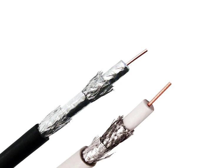 RG6, Coaxial Cable, Quad Shielded Riser CMR, 18 AWG Solid CCS Conductor, AL Foil Shield, 60%/40% Aluminum Braid Shield, 1,000'