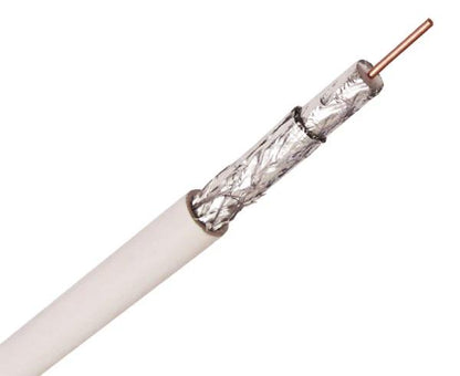 RG6 Coaxial Cable, CATV Quad Shield Riser CMR, 18 AWG BC, 100% AL Foil Shield, 60%/40% AL Braid, 1,000'