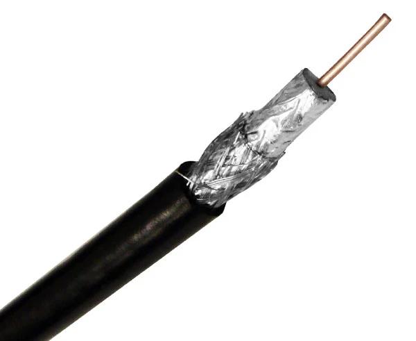 RG6 Coaxial Cable, Dual Shielded Riser CMR, 18 AWG BC, 100% Bonded AL Foil + 60% AL Braid, 1,000ft, Black or White