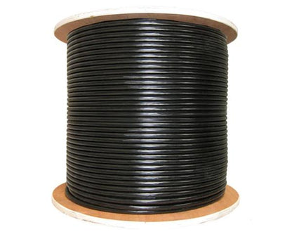 RG6 Coaxial Cable, CATV Quad Shield Riser CMR, 18 AWG BC, 100% AL Foil Shield, 60%/40% AL Braid, 1,000'