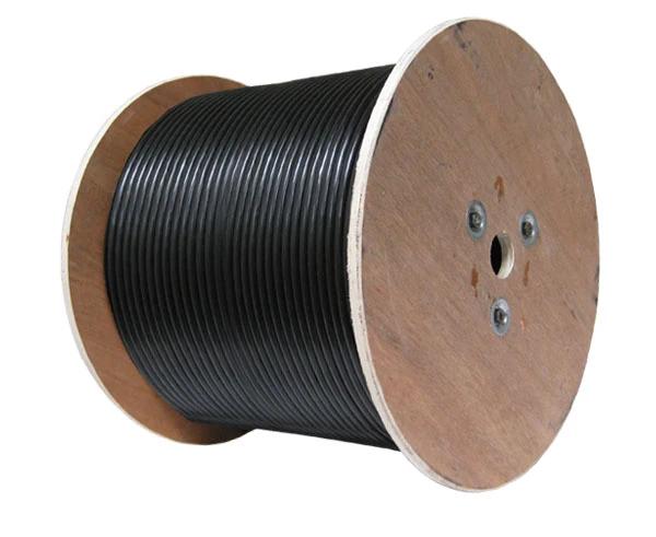 RG6 Coaxial Cable, Siamese, 18 AWG BC Conductor, 95% BC Braid, 18/2 Stranded BC,  500' or 1,000', Black