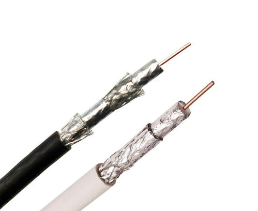 RG6 Coaxial Cable, CATV Quad Shield Riser CMR, 18 AWG BC, 100% AL Foil Shield, 60%/40% AL Braid, 1,000'