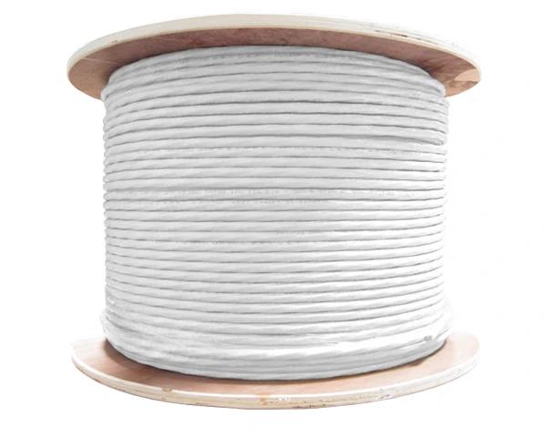 RG6 Coaxial Cable, Dual Shield Plenum, 18 AWG CCS, CMP, 75% AL Braiding  & 100% AL Foil Shield, White, 1000ft