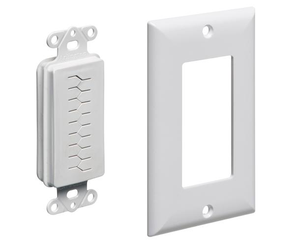 The SCOOP" Slotted Cable Entry Device w/ Decor Wall Plate