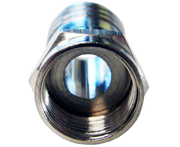 F-Type Hex Crimp-On RG6 Coax Cable Connector, Attached O-Ring
