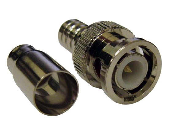 BNC RG59 Male Crimp-on Coax Cable Connector  2pc (Connector/Ferrule)