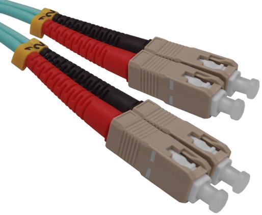 Fiber Optic Patch Cord, SC to SC, 10 Gig Multimode 50/125 OM3, Duplex, 2M