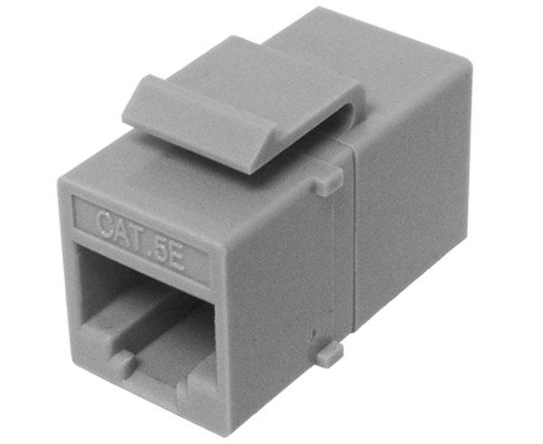 CAT5E Inline Coupler, Unshielded, Snap-In w/Keystone Latch, Overstock