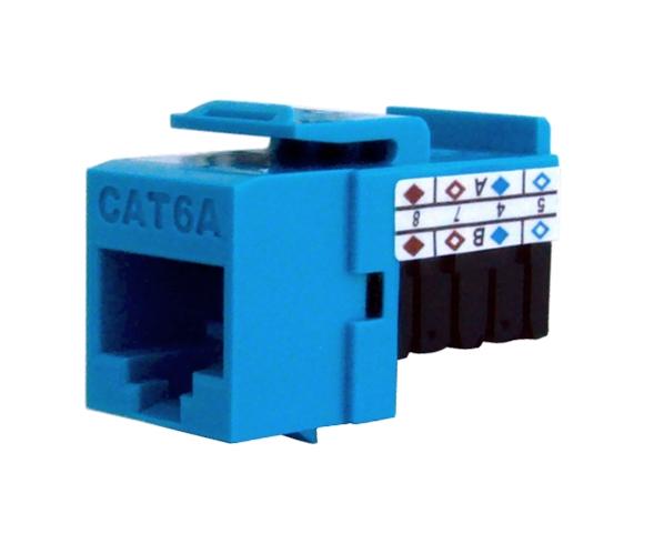 CAT6A Punch Down Keystone Jack, Unshielded 90-Degree, MIG+, High Density