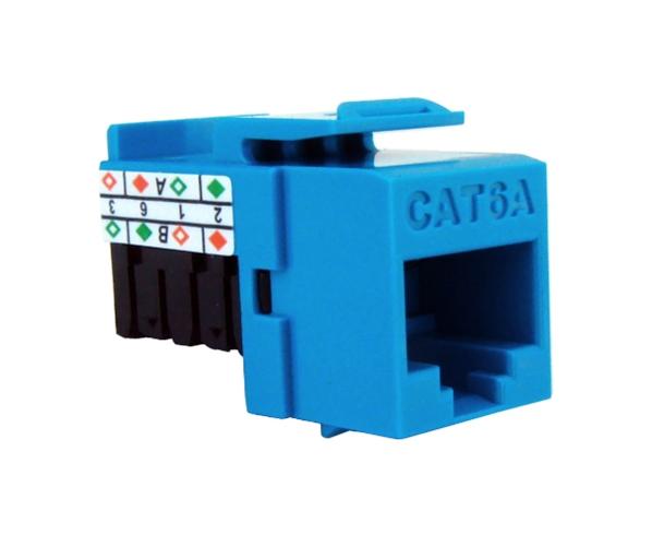 CAT6A Punch Down Keystone Jack, Unshielded 90-Degree, MIG+, High Density