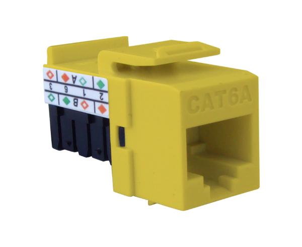 CAT6A Punch Down Keystone Jack, Unshielded 90-Degree, MIG+, High Density