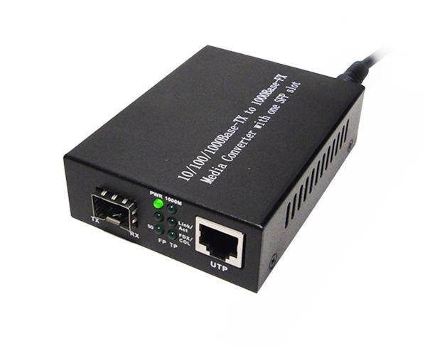 Media Converter, Gigabit Ethernet, RJ45-SFP Transceiver Port, 10/100/1000 Mbps Ethernet