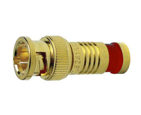 BNC Gold SealSmart™ RG59 Coax Compression Connector, RG59 Coax Cable Connector - 25pc Bag