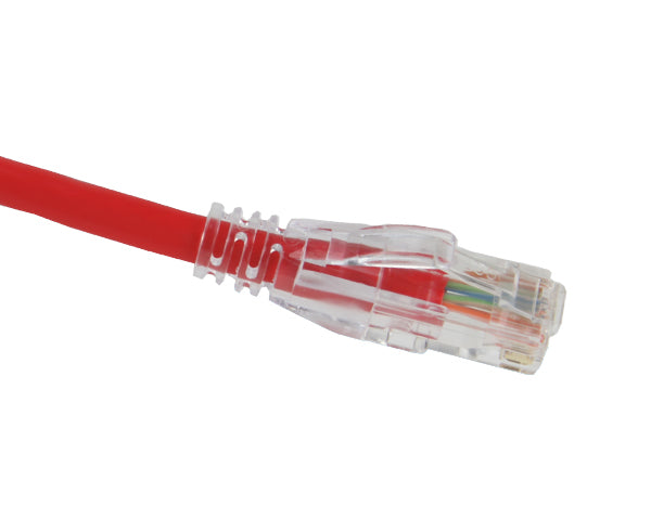 CAT5E Crossover Ethernet Patch Cable, Snagless Boot, Red, RJ45 - RJ45, 3ft, Overstock