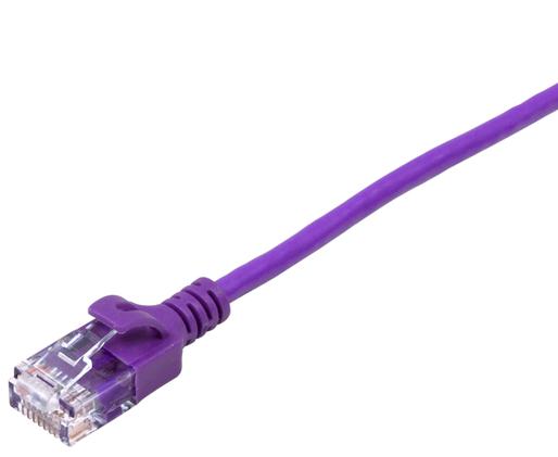 CAT6A Ethernet Patch Cable, Slim, Snagless Molded Boot, UTP, 10G, 28AWG, RJ45 - RJ45, 30ft