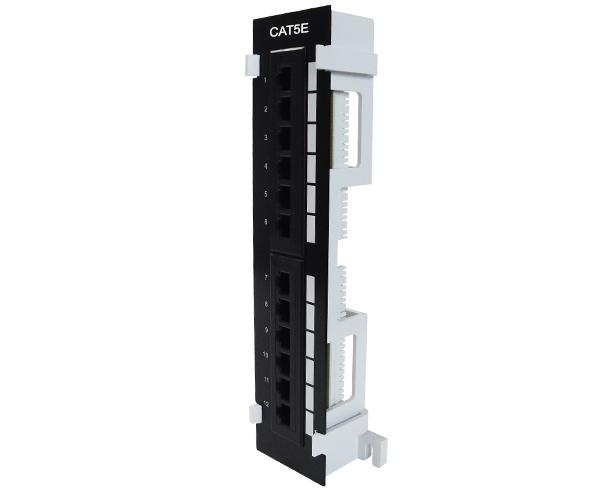 CAT5E Patch Panel, 12 Port, Vertical Mount, 89D Bracket