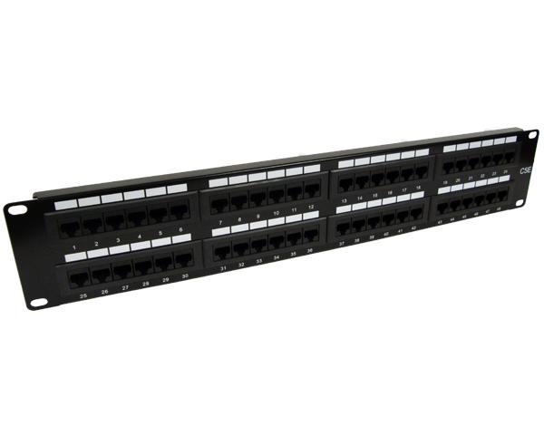 CAT5E Patch Panel, 48 Port, 2U Rack Mount