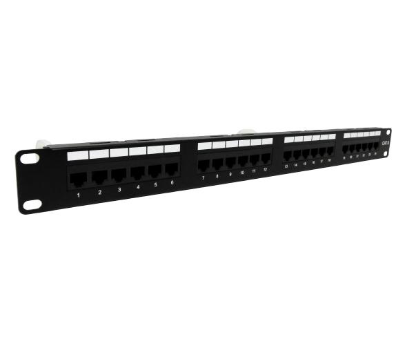 CAT6 Patch Panel, 24 Port, 1U Rack Mount