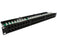 CAT6 Patch Panel, 48 port, 1U High Density, Strain Relief Support Bar