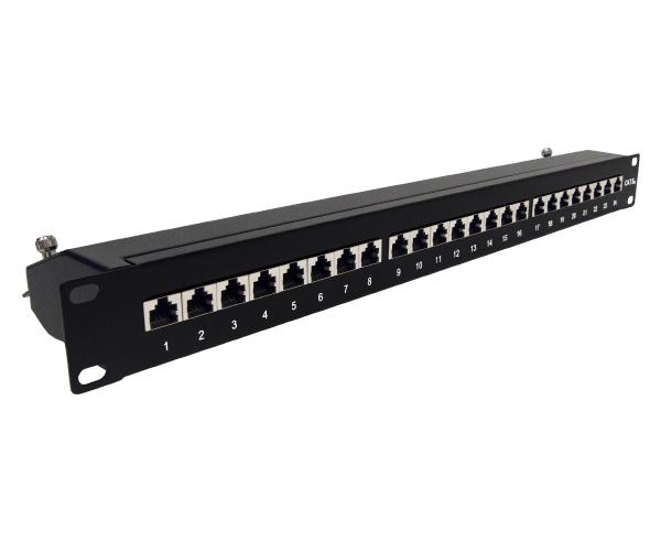 Shielded CAT6A Patch Panel, 24 Port, 1U Rack Mount