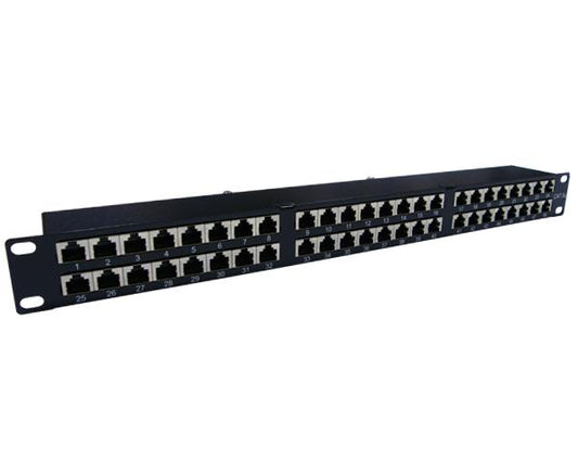 Shielded CAT6A Patch Panel, 48 Port, 1U Rack Mount