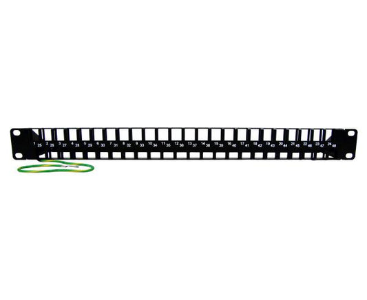 Ultra-High Density Shielded Blank Patch Panel 1U 48 Port