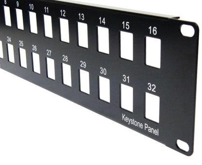 Blank Keystone Patch Panel, 12 Port / 16 Port / 24 Port / 32 Port / 48 Port