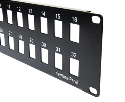 Blank Keystone Patch Panel, 12 Port / 16 Port / 24 Port / 32 Port / 48 Port